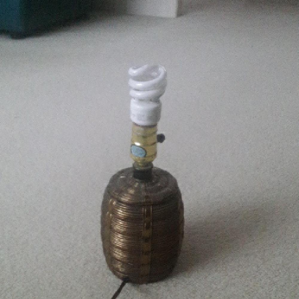 Vintage Style Brown Table Lamp, No Shade,12 Inches Tall To Top Of Light Bulb